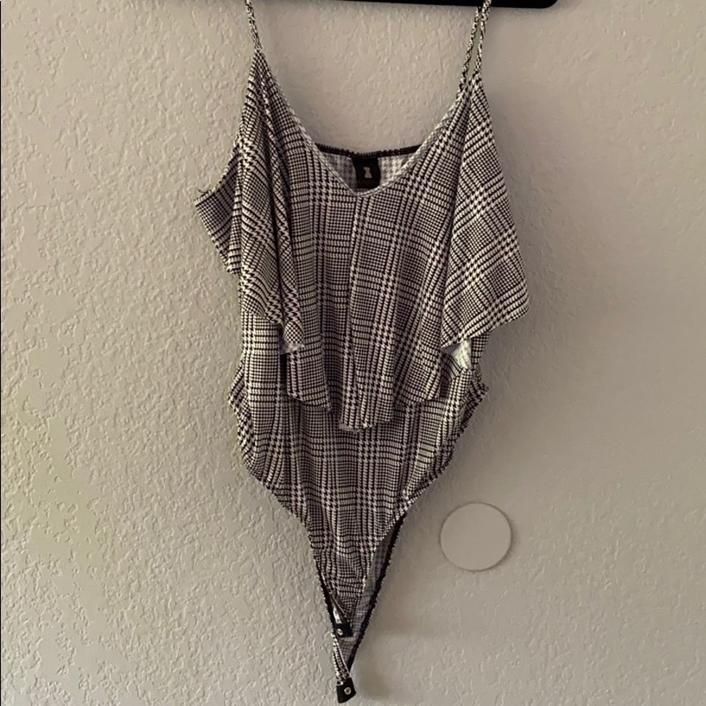 Hounds Tooth Bodysuit Top